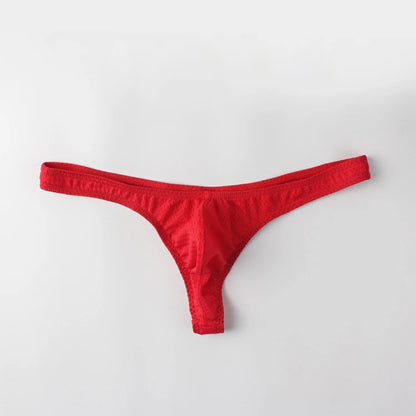 Men’s Ice Silk Low-Rise G-String & Thong Underwear – Breathable Solid Color T-Back U-Pouch Comfort Fit Sexy Lightweight Underpants