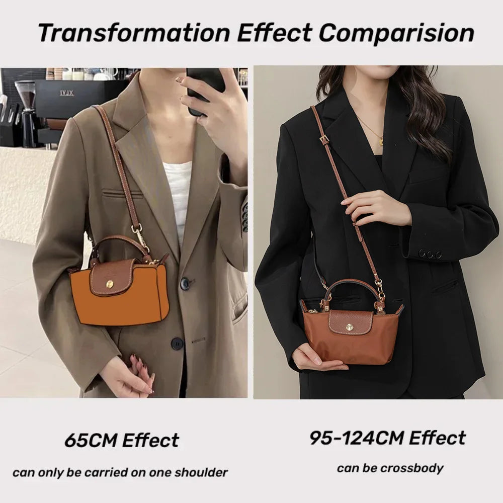 Perforated Crossbody Strap for Mini Longchamp Bag - Convertible Shoulder Accessories for Punch-Free Bag