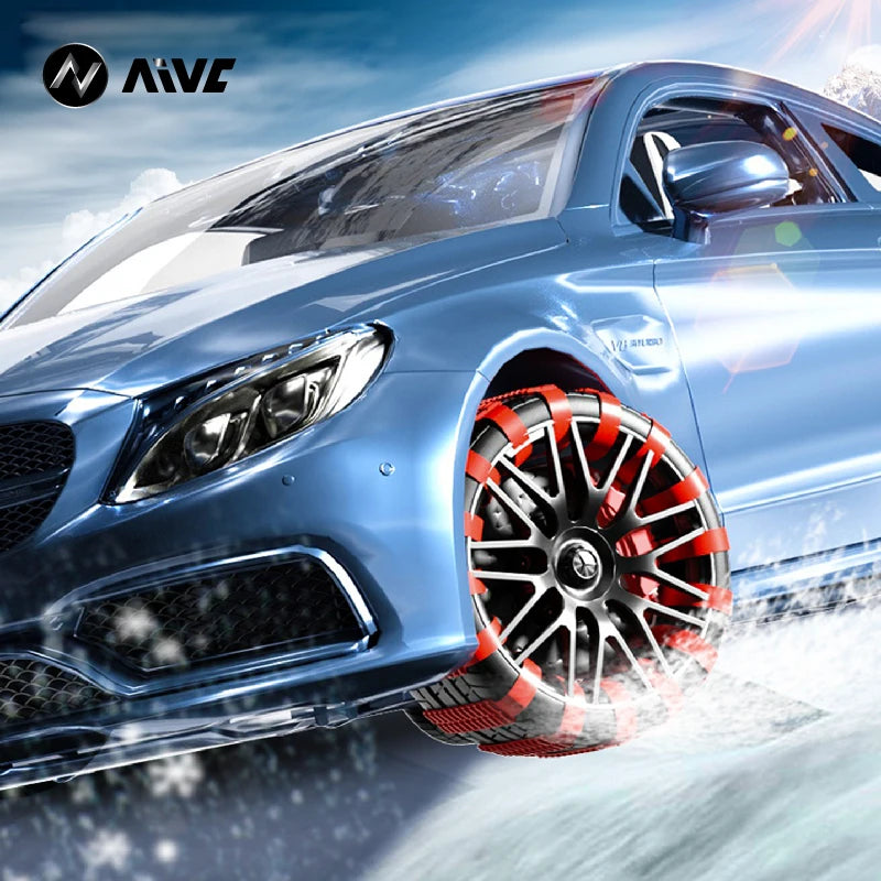 AIVC Anti-Skid Snow Chains - Universal Emergency Lockout Artifact for Car and Motorcycle Wheels, Suitable for Winter and Rough Terrain