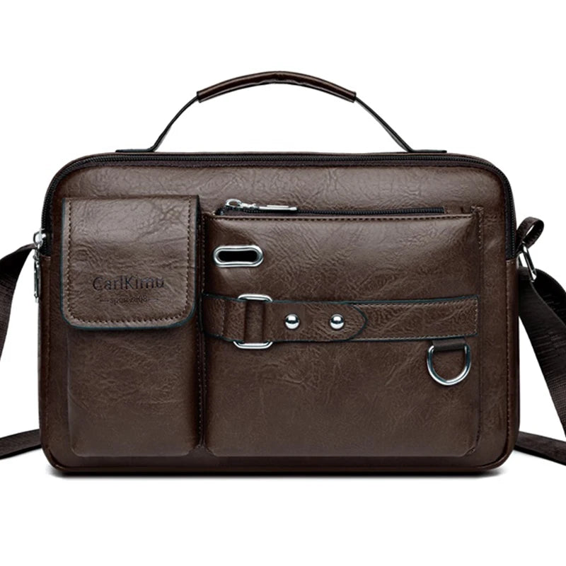 Men’s Retro Waterproof Messenger Bag – Large Capacity Laptop Briefcase for Office, Travel & School Use
