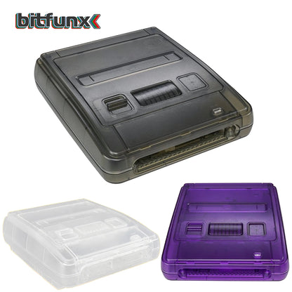 Bitfunx Transparent Replacement Case for SFC/Super Famicom – Clear Shell for Super NES Game Console