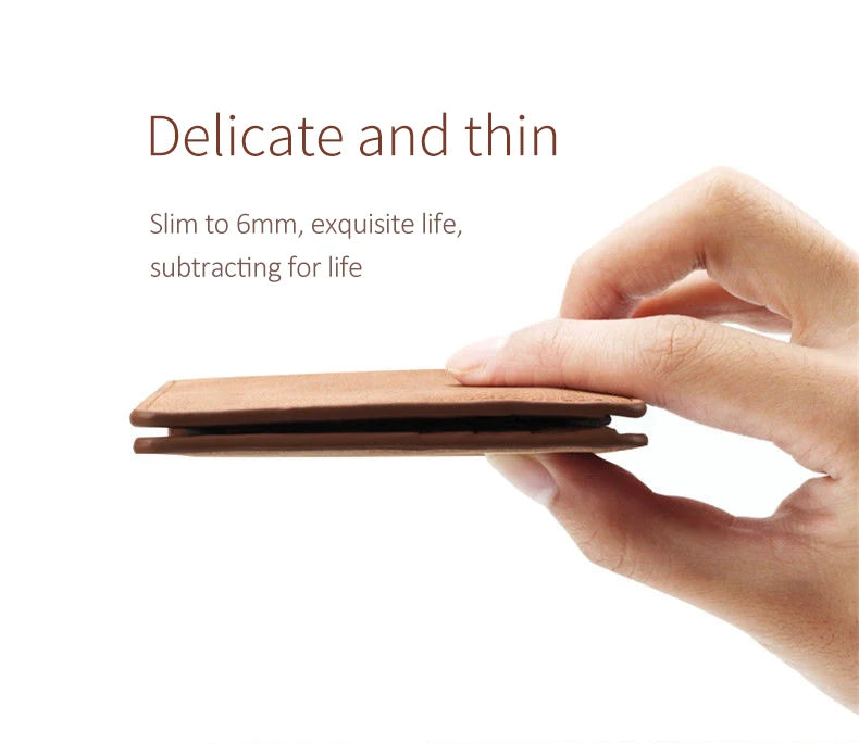 Retro Men’s Leather Wallet – Slim Money Purse with Coin Bag & Zipper, Stylish Dollar Design