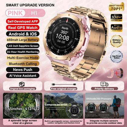 2025 Xiaomi GPS Sports Smartwatch — Waterproof Fitness Tracker with Bluetooth Call & 650mAh Battery for Men & Women