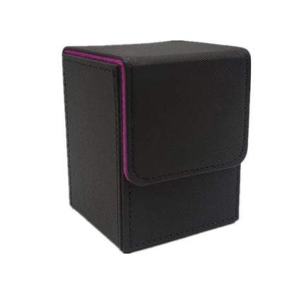 Leather Trading Card Deck Box - Single-Sleeve Storage Case for 100+ Cards