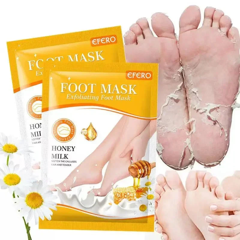 Honey Foot Mask – 1 Pair for Dead Skin & Callus Removal, Exfoliating Foot Treatment, Whitening Foot Spa & Skin Care Tool