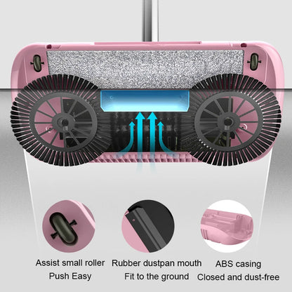 2-in-1 Hand Push Broom and Mop Combo Set - Household Dustpan and Broom for Floor Cleaning - Magic Sweeper Home Cleaning Tools