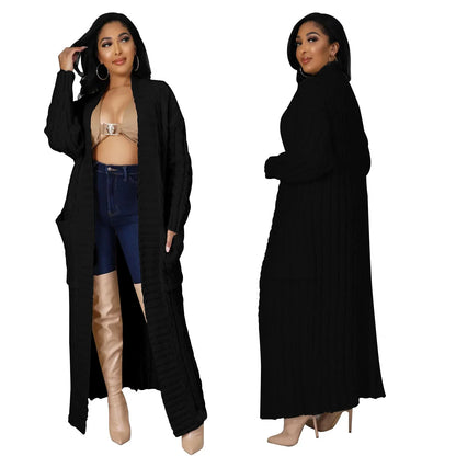 2024 Women’s Fashion Cardigan Sweater – Casual Long Sleeve Solid Jacket for Autumn Winter
