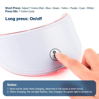 7-Color LED Face & Neck Beauty Mask - Photon Facial Mask with Skin Care Massager for Face and Neck