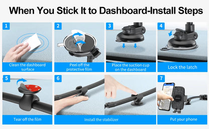 Car Phone Holder – Suction Cup Mount for Windshield, Dashboard & Window, Compatible with Cars and Trucks