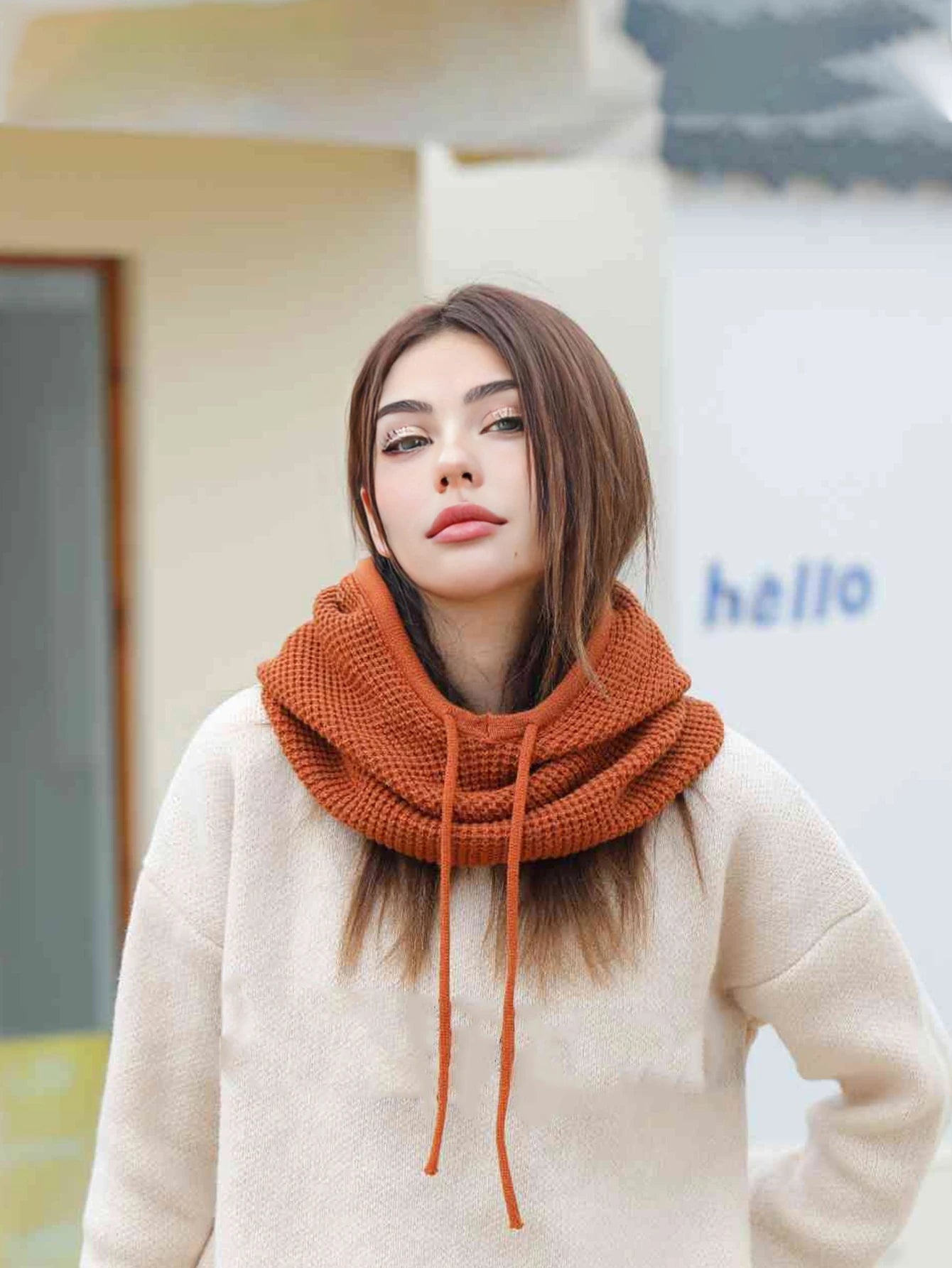 Women’s Winter Beanie Hat with Knit Balaclava – Neck Warmer & Ski Snow Scarf