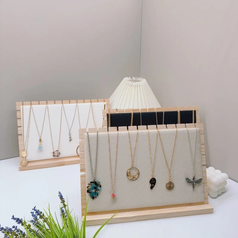 Creative Solid Wooden Necklace Display Frame – Pendant Support Jewelry Display Stand
