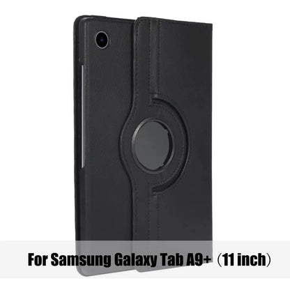 Samsung Galaxy Tab A9+ (11-inch) 2023 Case – PU Leather Cover with Sleep/Wake Function, 360° Rotating Stand & Protective Shell
