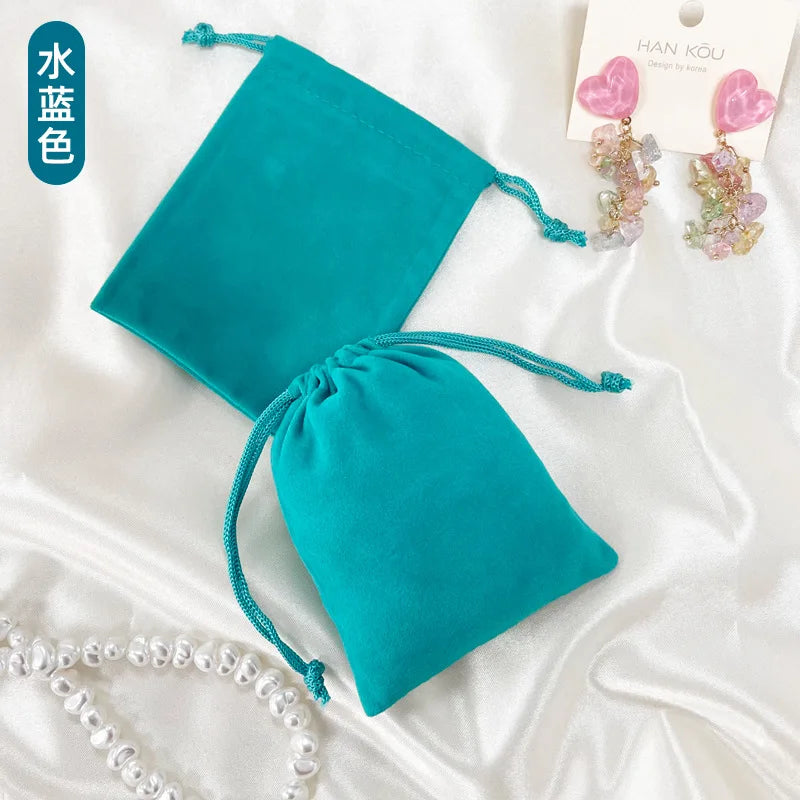 100pcs Velvet Drawstring Bags 7x9cm – Jewelry Packaging, Gift, Wedding & Party Favor Pouches