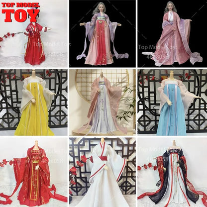 30cm 1/6 Doll Clothes – Style Printed Hanfu Outfit for 12" Female Action Figure Toy
