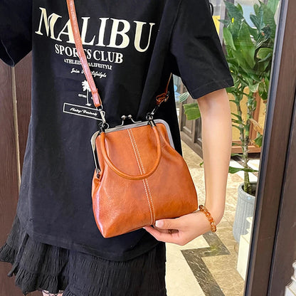Vintage Brown Women’s Handbag – PU Leather Designer Shoulder & Crossbody Bag