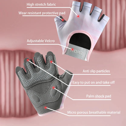 Unisex Sports & Fitness Gloves – Semi-Finger, Breathable, for Training, Kettlebells, Cycling & Wrist Support