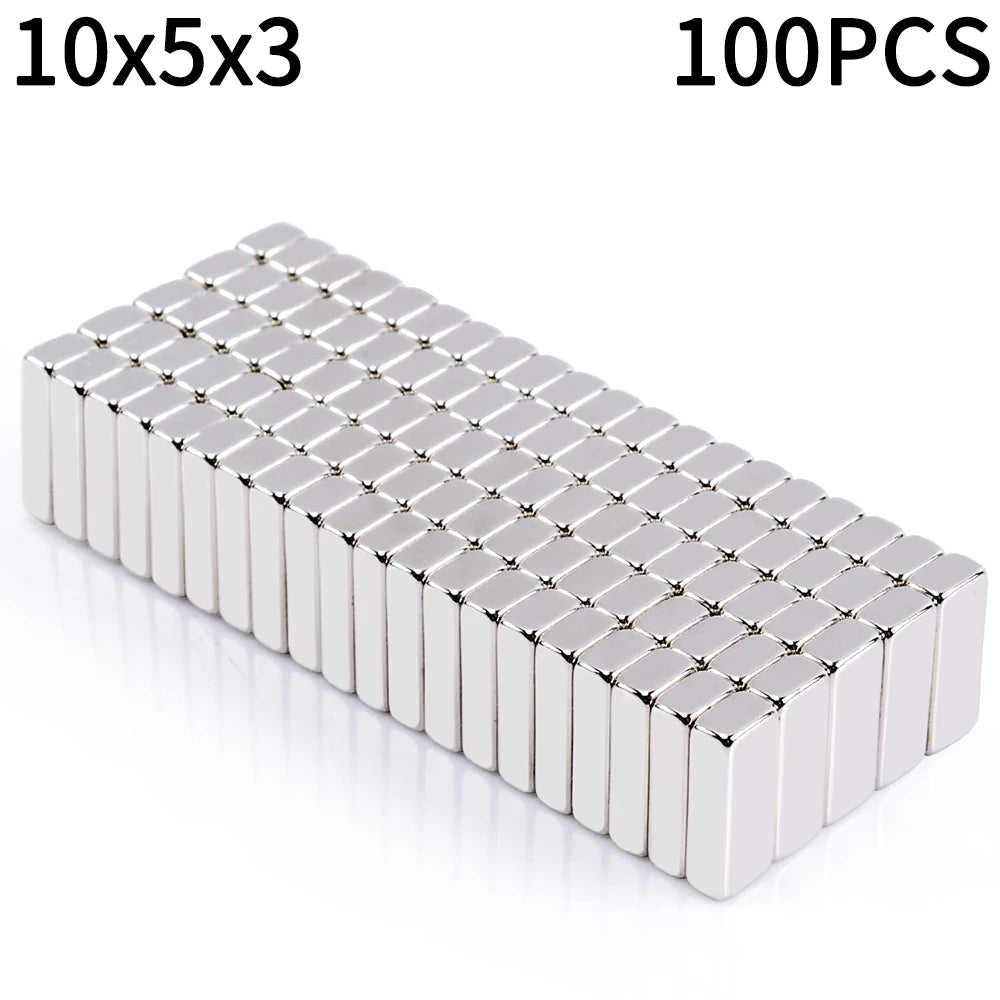 Super Strong Square Block Magnets Set - 20-100 PCS Powerful Neodymium Magnets for DIY & Refrigerator Use