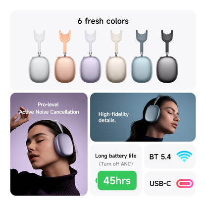 HOCO W65 Plus ANC Bluetooth Headphones – Wireless Over-Ear Noise Cancelling HiFi Sport Headset with Control Button