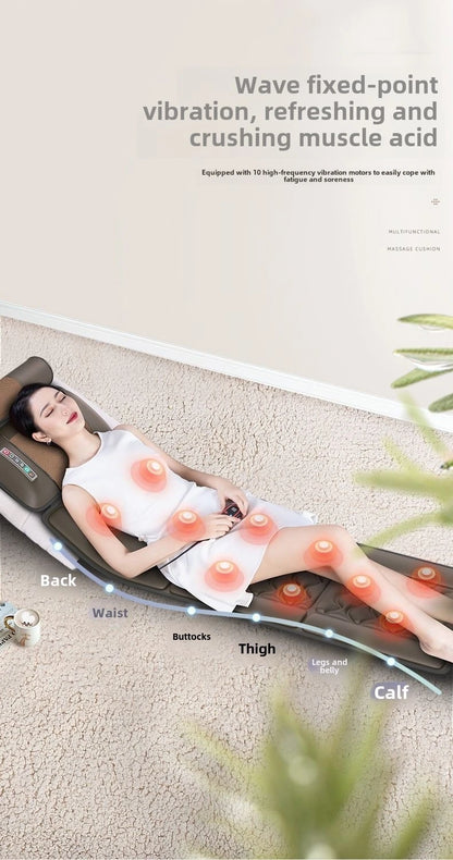 Multifunctional Electric Lumbar Traction Massage Mattress Cushion – Full Body Vibrations for Shoulder, Neck, Waist, and Back with Removable Cover
