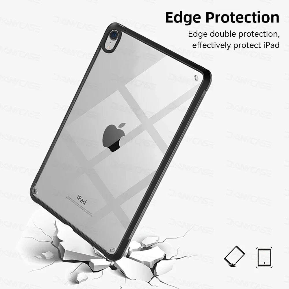 Transparent Silicone Case for iPad Pro 11, 10.2 9/8/7 Gen, 9.7 5/6 Gen, Air 4/5 10.9, Mini 4/5/6