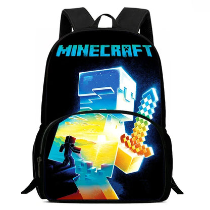Mini-Craft Kids School Backpack Set — Front Pocket Backpack, Shoulder Bag & Pencil Case for Boys & Girls Ages 5-10