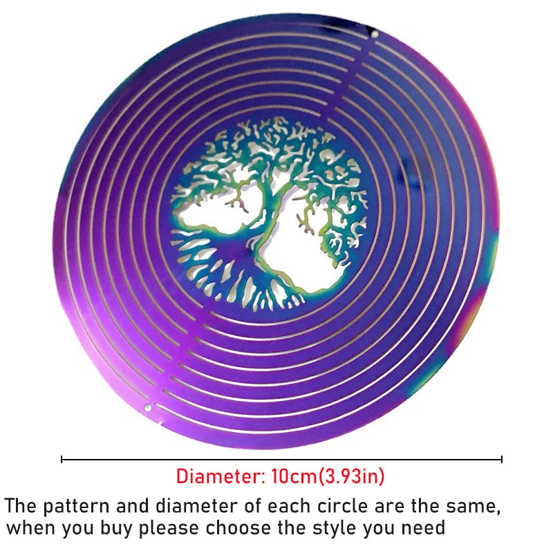 3D Rotating Tree of Life Wind Spinner Chimes – Aesthetic Outdoor Garden Hanging Decor