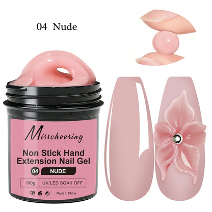 100g White Clear Nail Extension Gel - Non-Stick UV/LED Sculpting & 3D Nail Art Hard Gel