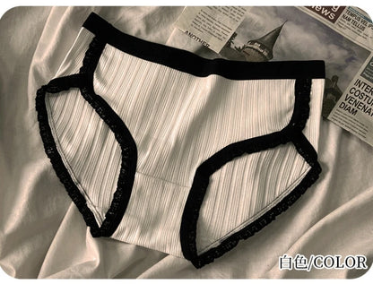 3-Piece Women’s Cotton Panties Set – Mid-Waist, Breathable Underwear, Solid Color Briefs, Sexy Lingerie for Girls