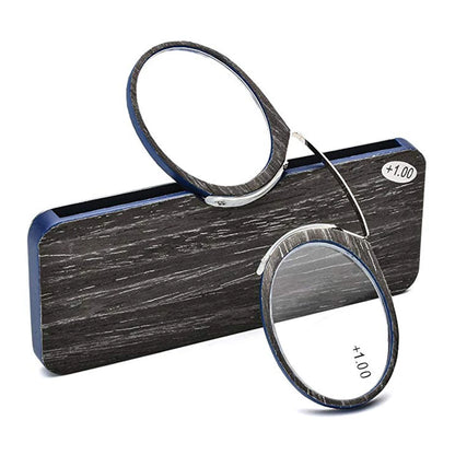 NONOR Magnifying Nose Clip Reading Glasses - Ultralight TR90 No Arm Portable Eyewear with Case +1.0 to +3.0 Lens