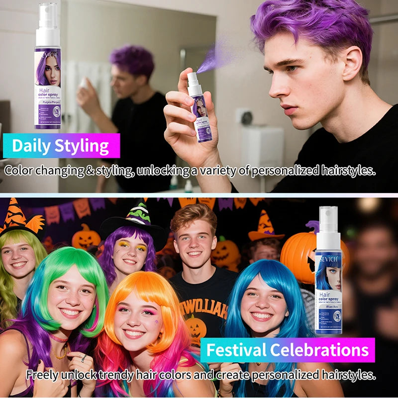 Temporary Hair Color Spray – 30ml DIY Hair Dye for Halloween, Parties & Instant Styling