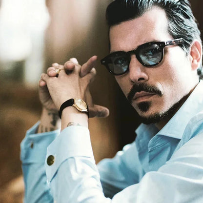 JNPCXI Retro Round Sunglasses – Punk Leopard Rivet Fashion Shades UV400 for Men & Women