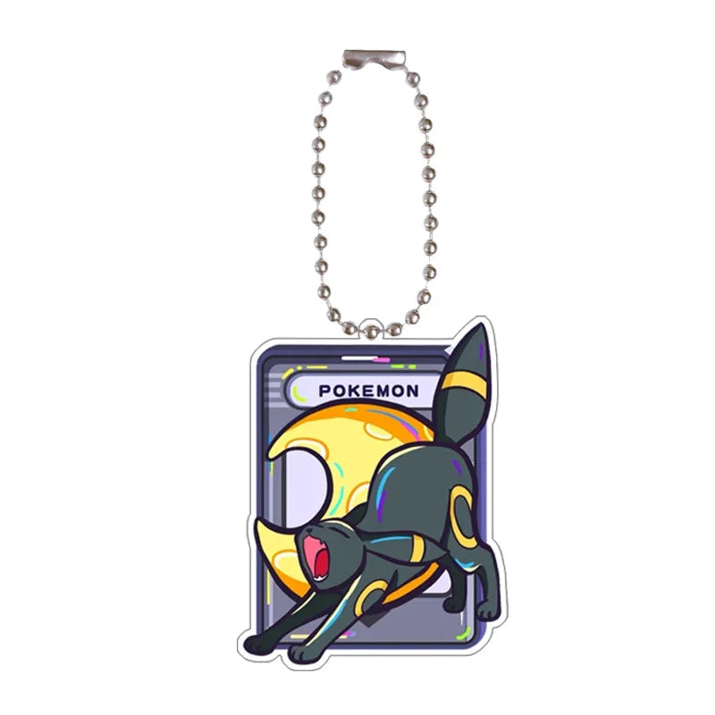 Pokémon Acrylic Keychain Set — Eevee, Pikachu, Gengar & Charizard Cartoon Pendant for Anime, Game Collection & Gift Toys