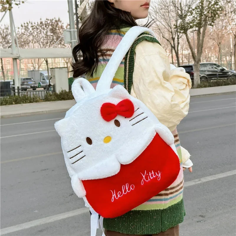 Kuromi & Cinnamoroll Plush Backpack — Cute Cartoon Soft Daypack for School, Travel & Daily Use