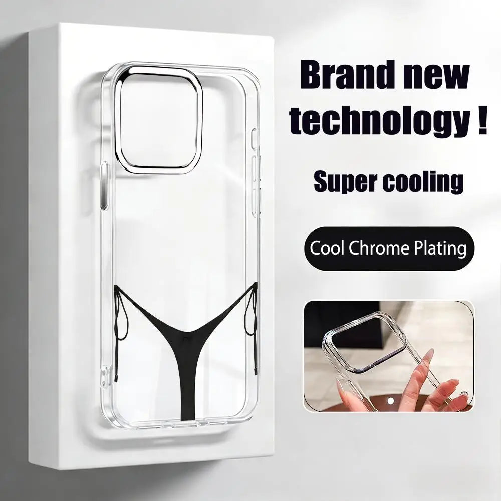 Funny Pattern iPhone Case - Transparent Protective Cover with Chrome Button & Camera Ring