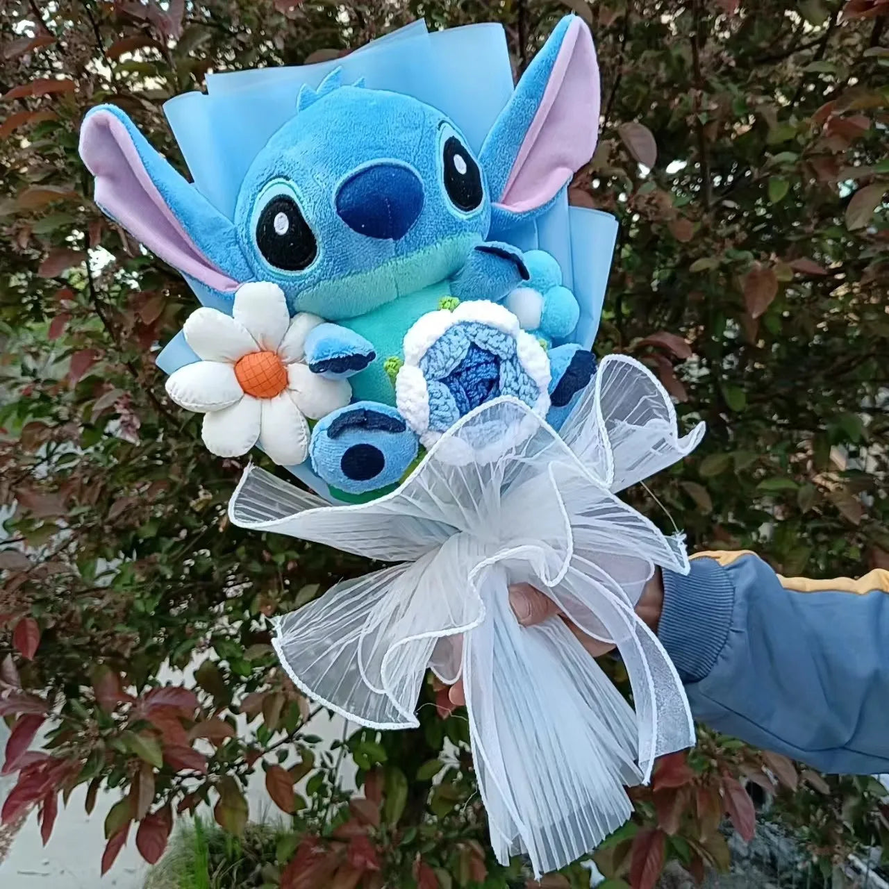 Lilo & Stitch Bouquet PVC Anime Stuffed Doll – Rose & Sunflower Gift for Birthday, Valentine’s & Christmas Day
