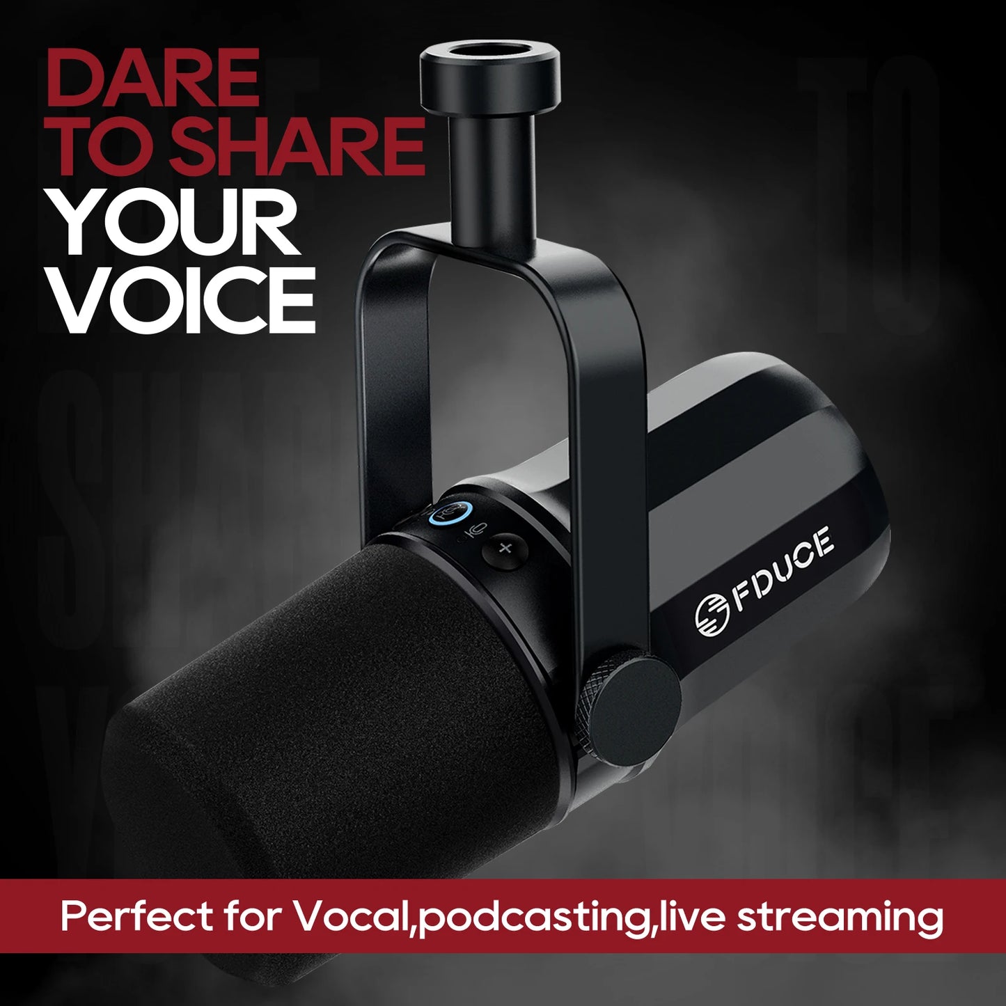 FDUCE SL40X/SL40 USB & XLR Dynamic Microphone – Built-in Headset Output & Sound Insulation for Podcasts, Gaming & Live Broadcast