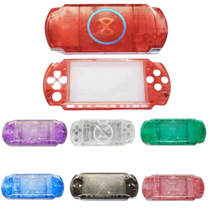 Clear Green Replacement Shell for PSP 3000/3001/3002/3003 – Front & Back Faceplate Cover with Repair Buttons & Stickers