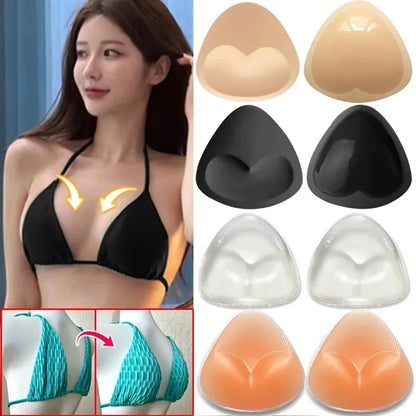 2pcs Silicone Bra Inserts – Sticky Push-Up Breast Pads, Thicker Nipple Covers for Women’s Bras & Swimsuits