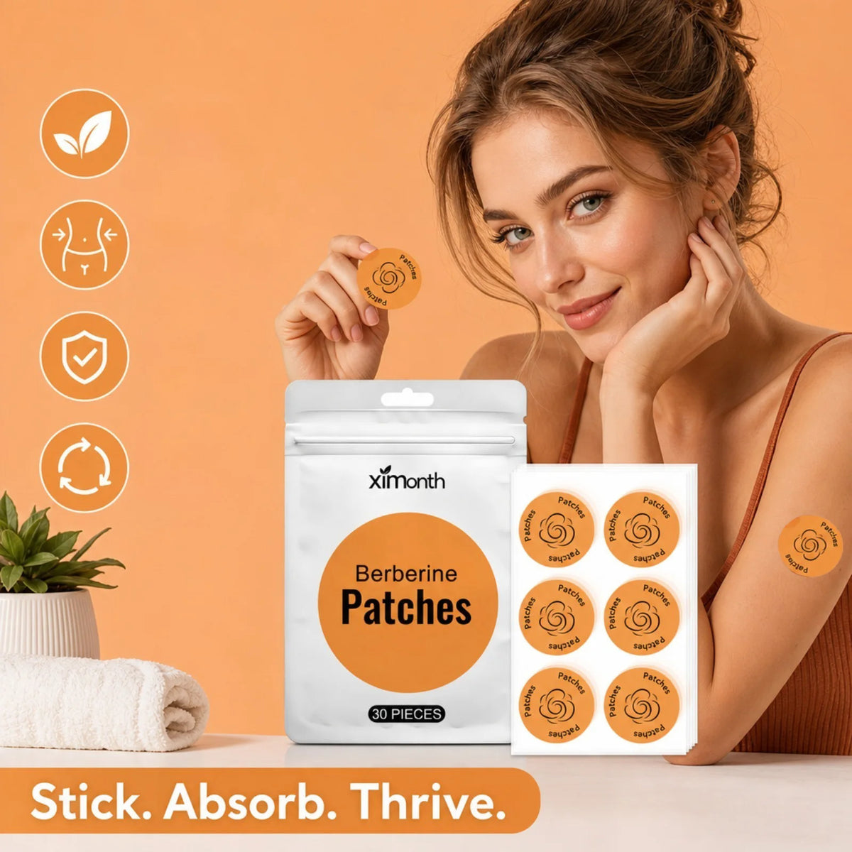 30PCS Berberine Patches - Easy-to-Use Body Care Stickers for Daily Wellness Support