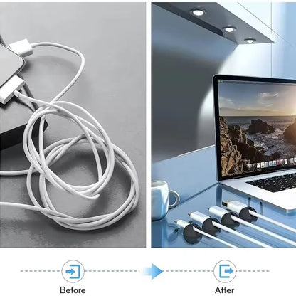 5/50Pcs Mini Cable Winder Organizers - USB Charging Cord Clips, Wire Holders & Cable Protectors for Home, Office & Car