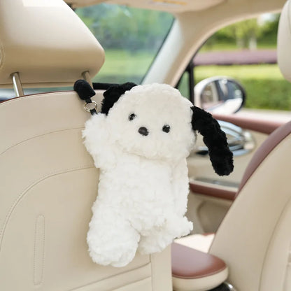Cute Plush Car Tissue Holder - Universal Hanging Tissue Case for Vehicle & Home Decor