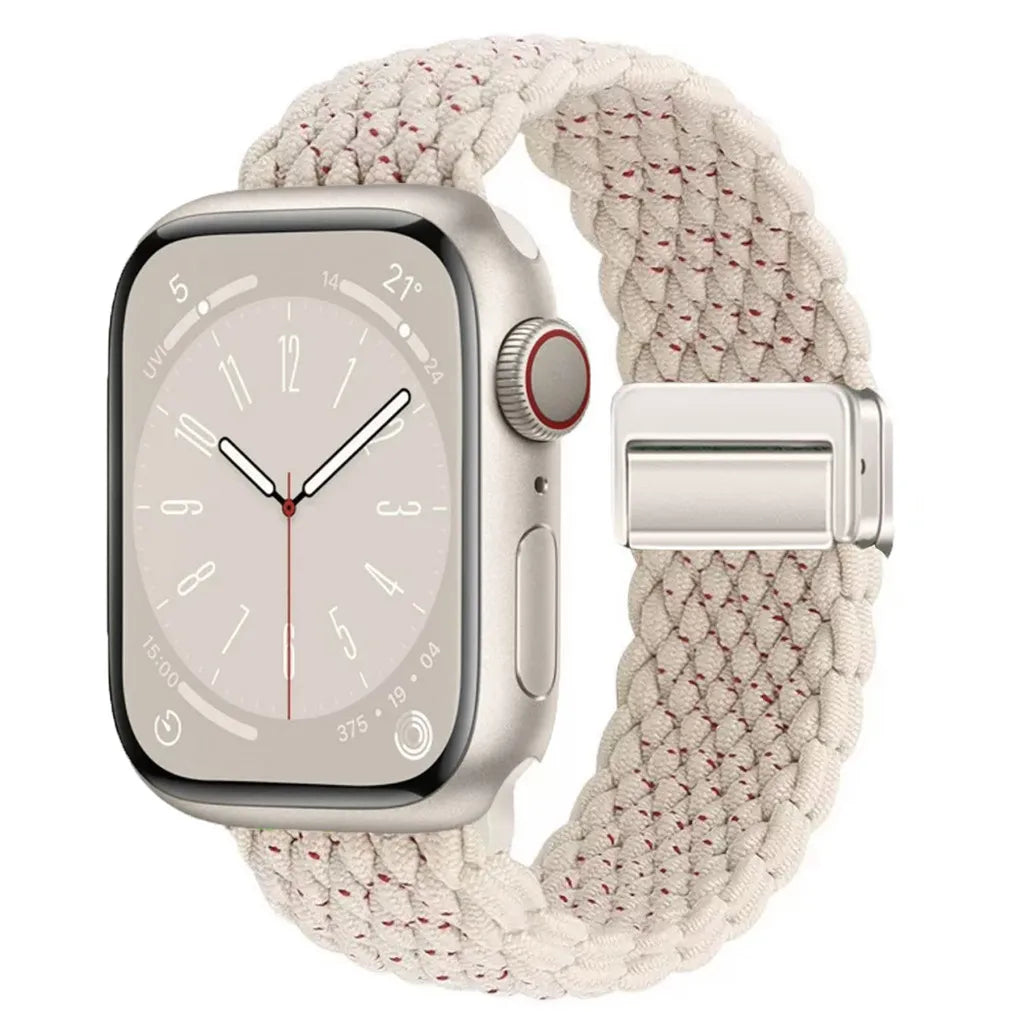 Nylon Braided Watch Band for Apple Watch – Compatible with Series SE, 3–10 & Ultra (38–49mm Adjustable Sport Strap)