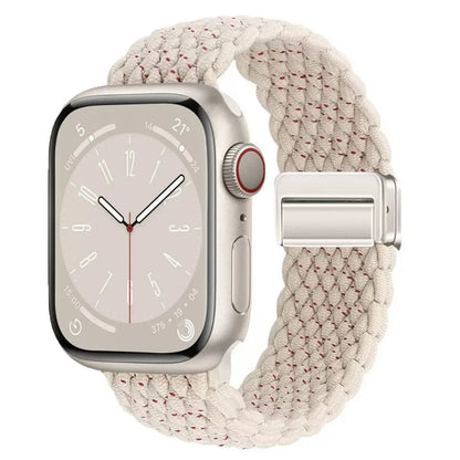 Nylon Braided Watch Band for Apple Watch – Compatible with Series SE, 3–10 & Ultra (38–49mm Adjustable Sport Strap)