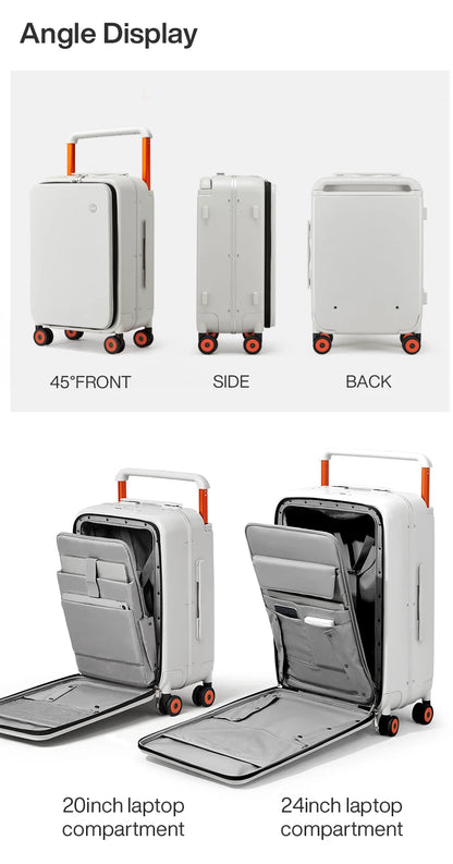 Mixi 20" Wide Handle Carry-On Suitcase — New Design Travel Trolley with Aluminum Frame, Unisex PC Luggage M9275