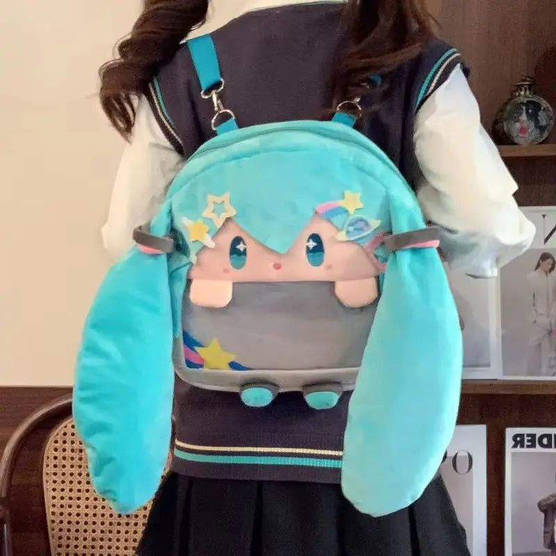 Cute Fufu Miku Ita Bag Backpack - Large Capacity Kawaii Anime Cosplay Bag for Girls, Concerts & Conventions