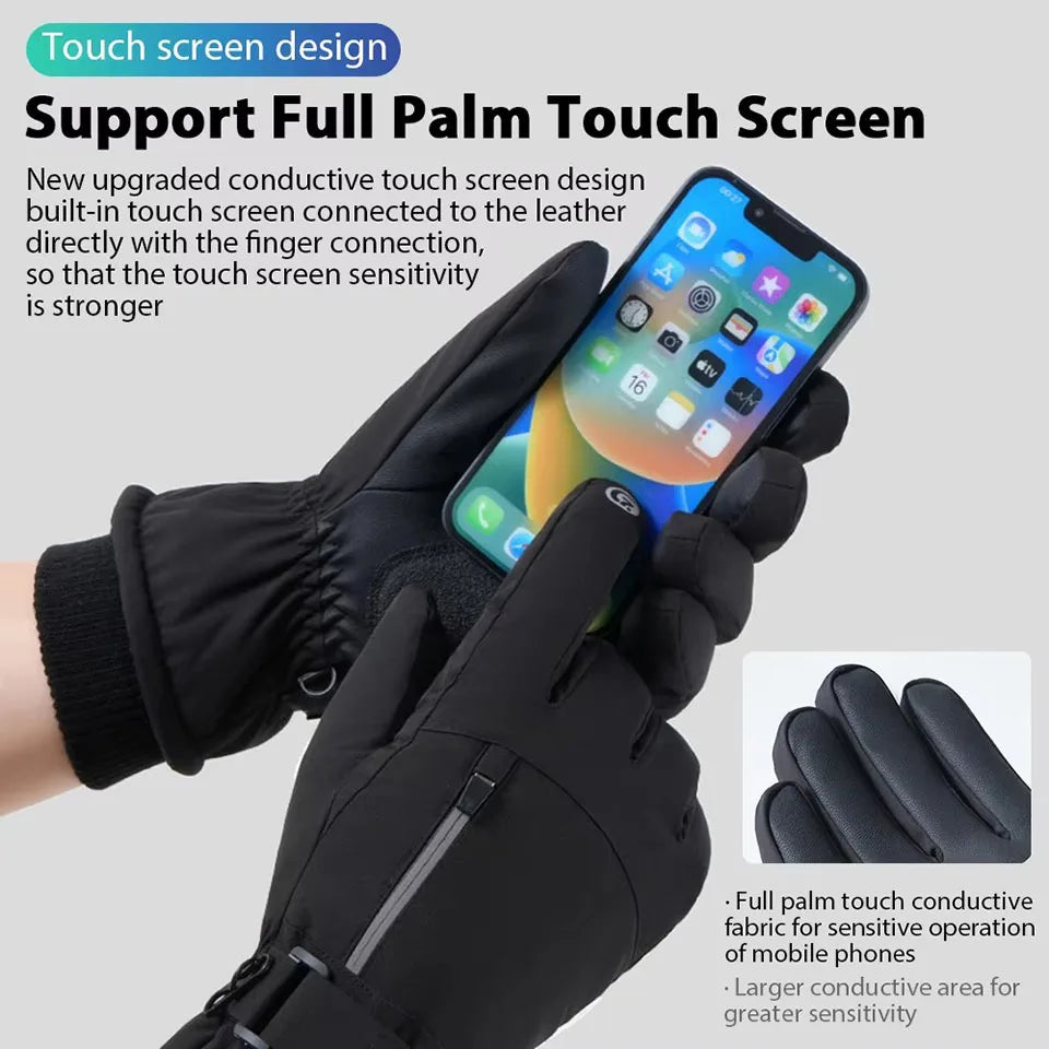 GOBYGO Winter Ski Gloves – Thick Waterproof Touchscreen Non-Slip Cold Weather Gloves with Extended Wrist for Men & Women