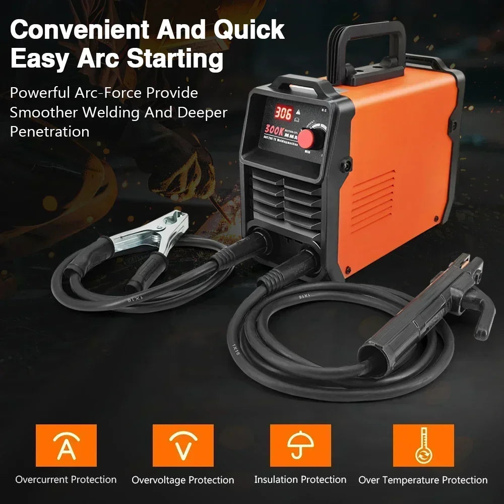 Portable MMA 300 Electric Welding Machine – 220V Adjustable Current Compact ARC Welder for Metal Work