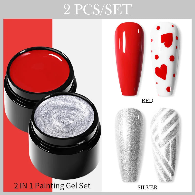 BORN PRETTY Spider Wire Gel Nail Polish 5ml - Flower Drawing & Creative Point-to-Line Nail Art Gel Varnish