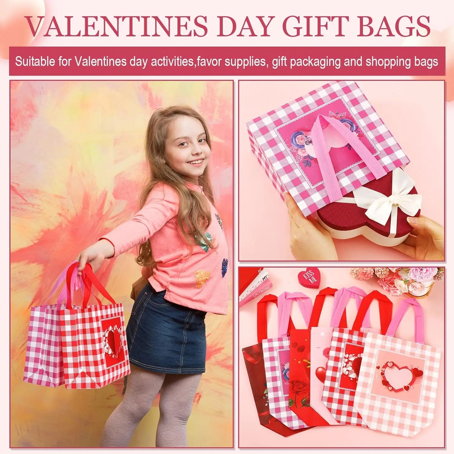 Valentine's Day Non-Woven Tote Bag: Waterproof Gift Packaging for Valentine's Day Gift Decoration