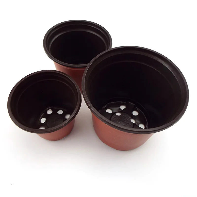 Plastic Flower Pot Grow Box with Fall-Resistant Tray – Nursery & Transplant Pots for Home Garden Plants